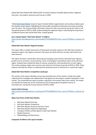 Ball Valve Market