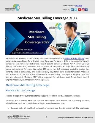 Medicare SNF Billing Coverage 2022