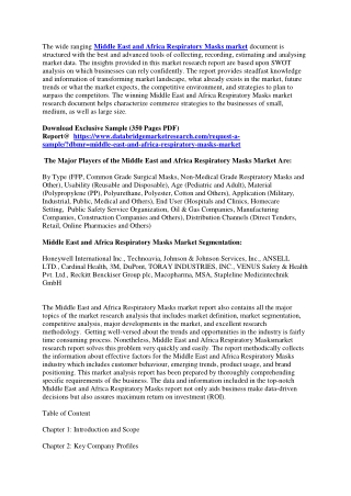 Middle East and Africa Respiratory Masks Market