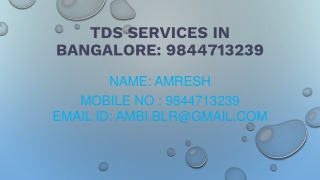 TDS Return Filing Service in Bangalore:@ 9844713239