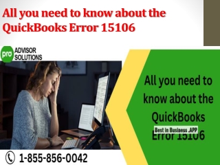 All you need to know about the QuickBooks Error 15106