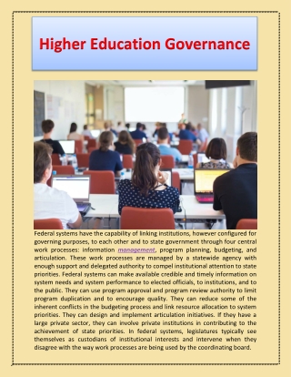 Higher Education Governance
