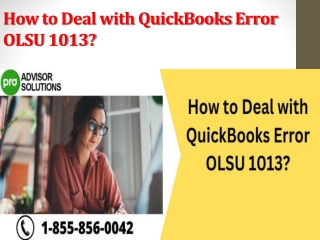 How to Deal with QuickBooks Error OLSU 1013