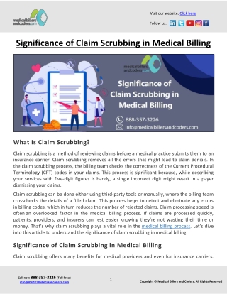 Significance of Claim Scrubbing in Medical Billing