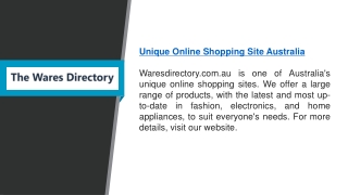 Unique Online Shopping Site Australia   Waresdirectory.com.au