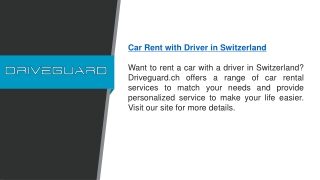 Car Rent With Driver in Switzerland  Driveguard.ch