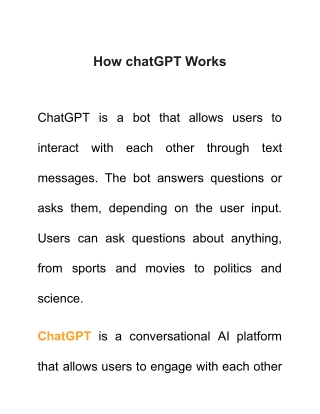 How chatGPT Works