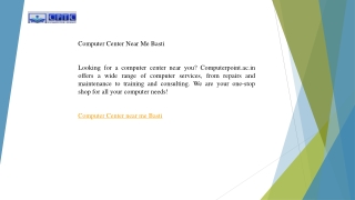 Computer Center Near Me Basti  Computerpoint.ac.in