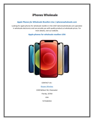 Apple Phones for Wholesale Resellers Usa | Iphoneswholesale.com