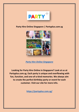 Party Hire Online Singapore | Partyplus.com.sg