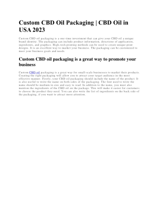 Custom CBD Oil Packagin2