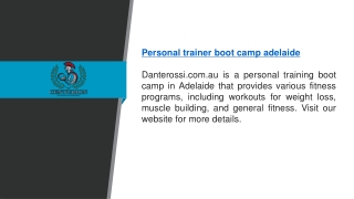 Personal Trainer Boot Camp Adelaide   Danterossi.com.au