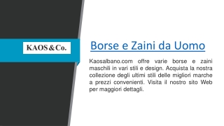 Borse e Zaini da Uomo  Kaosalbano.com