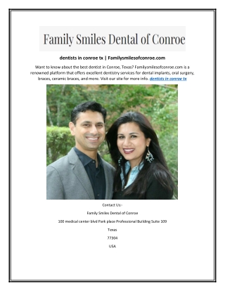 dentists in conroe tx | Familysmilesofconroe.com