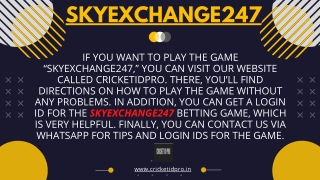 Skyexchange247 - Best Betting Platform