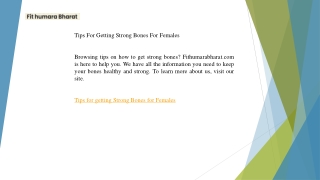 Tips For Getting Strong Bones For Females   Fithumarabharat.com