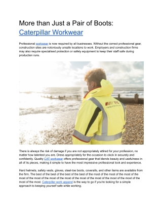 More than Just a Pair of Boots Caterpillar Workwear