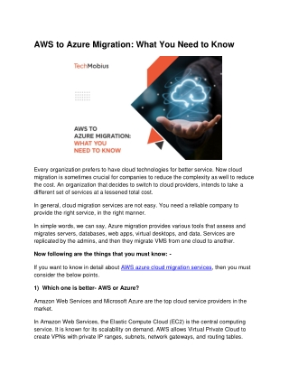 AWS to Azure Migration: What You Need to Know