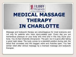 MEDICAL MASSAGE THERAPY