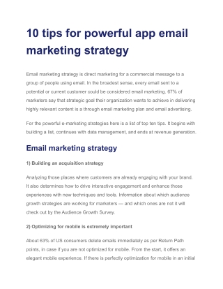 10 tips for powerful app email marketing strategy