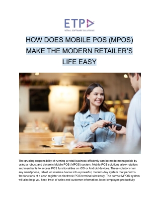 How Does Retail Mobile POS (MPOS) Make The Modern Retailers Life Easy