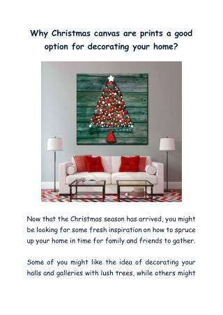 Why are Christmas canvas prints a good option for decorating your home