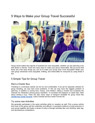5 Ways to Make your Group Travel Successful