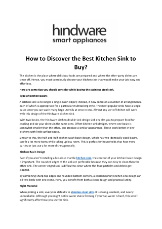 How to Discover the Best Kitchen Sink to Buy