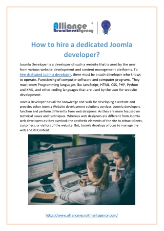 How to hire a dedicated Joomla developer?