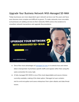 Upgrade Your Business Network With Managed SD-WAN | Digital Carbon