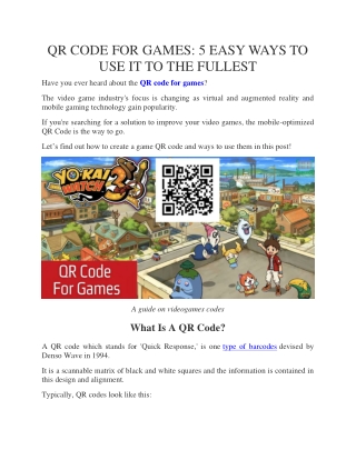 QR Code For Games: 7 Potential Benefits [Fully Explained]