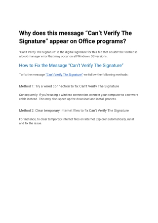 “Can’t Verify The Signature”