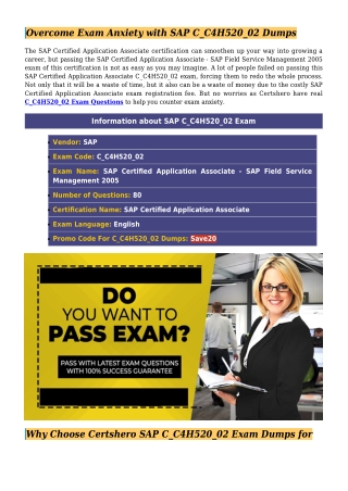 SAP C_C4H520_02 Dumps PDF - To Improve Your Test Score