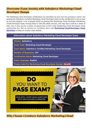 Salesforce Marketing-Cloud-Developer Dumps PDF - To Improve Your Test Score
