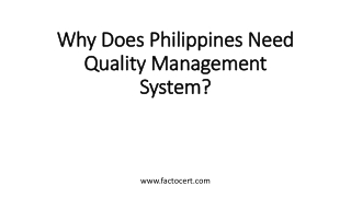 Why Does Philippines Need Quality Management System