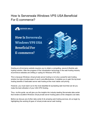 How Is Serverwala Windows VPS USA Beneficial For E-commerce?