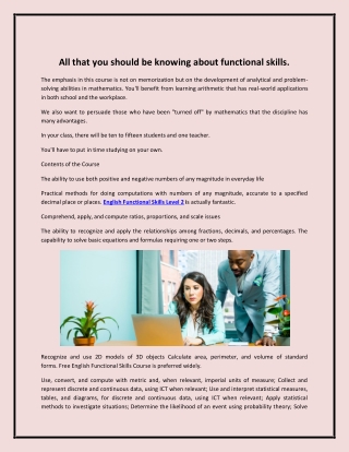 All that you should be knowing about functional skills