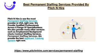 Best Permanent Staffing Services Provided By Pitch N Hire