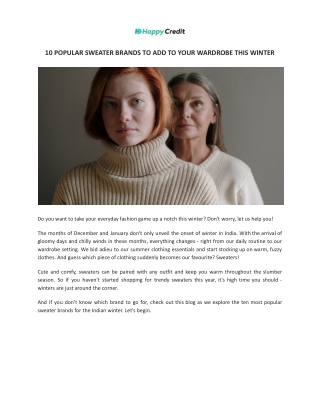 Top 10 Popular Sweater Brands to Add to Your Wardrobe This Winter - HappyCredit