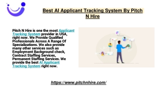 Best AI Applicant Tracking System By Pitch N Hire