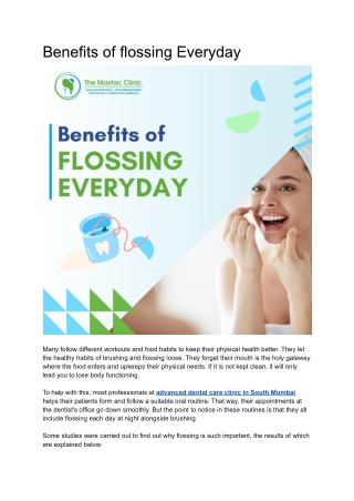 Benefits of flossing Everyday