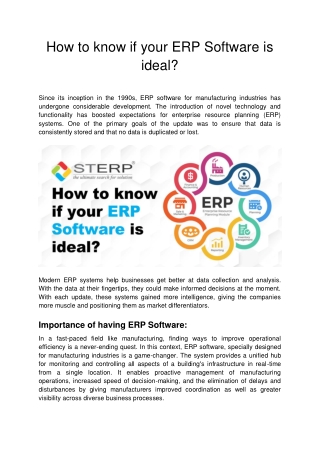 How to know if your ERP Software is ideal?