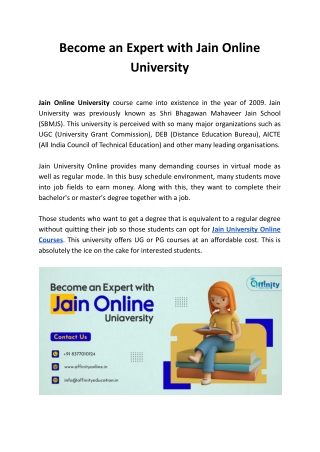 Become an Expert with Jain Online University (1)