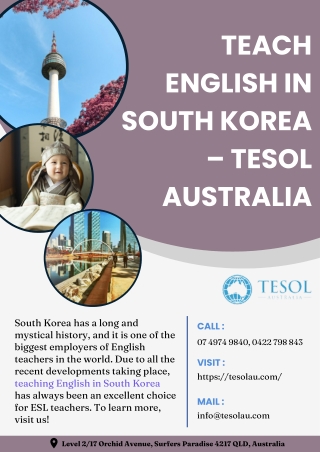 Teach English in South Korea – TESOL Australia