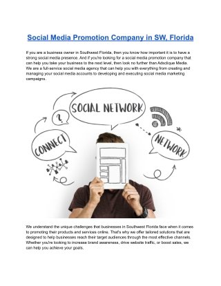 Social Media Promotion Company in SW, Florida