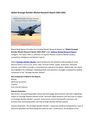 Global Strategic Bomber Market Research Report 2022-2032