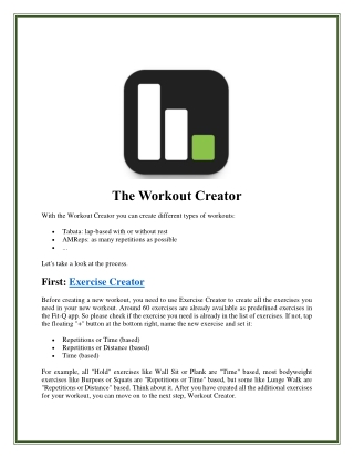 The Workout Creator
