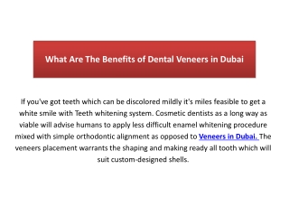 What Are The Benefits of Dental Veneers Dubai