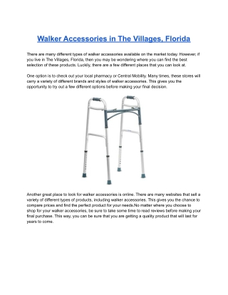 Walker Accessories in The Villages, Florida