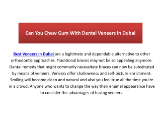 Can You Chew Gum With Dental Veneers Dubai